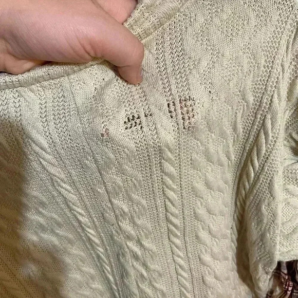 Maurices sweater with look of shirt underneath, plaid/tan size small - Picture 8 of 9